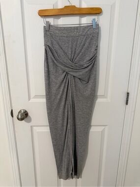 Dynamite Gray Twist-Front Maxi Skirt